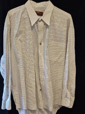 Bob Timberlake Men’s Long‑Sleeve Button‑Down Shirt – XL – Textured Check